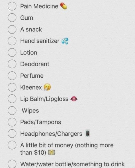 Spend The Night Bag List, Travel Packing Checklist, Effective Skin Care Routine, Pads Tampons, Small Business Plan, Purse Essentials, Packing Checklist, Work Planner, Stay The Night