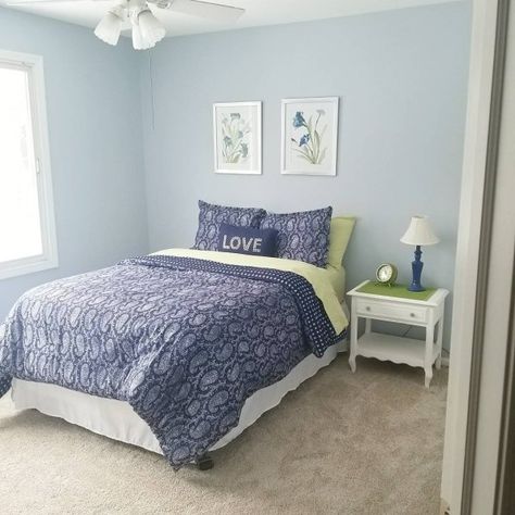 Upward SW 6239 - Blue Paint Color - Sherwin-Williams Upward Paint Color, Girls Bedroom Paint Colors, Boys Room Paint Colors, Baby Blue Bedrooms, Sherwin Williams Blue, Girls Bedroom Paint, Light Blue Bedroom, Boy Room Paint, Blue Paint Color