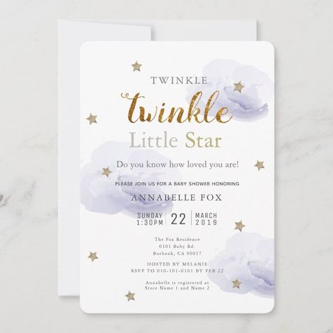 Twinkle Little Star Lavender Baby Shower Invitation  Zazzle Lavender Baby Shower Invitations, Lavender Baby Showers, Baby Shower By Mail, Teddy Bear Baby Shower Invitations, Rainbow Baby Shower Invitations, Butterfly Baby Shower Invitations, Virtual Baby Shower Invitation, Shower By Mail, Star Baby Shower Invitations