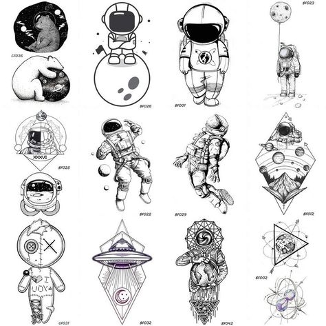 Astronaut Illustration, Astronaut Tattoo, Tattoo Placements, Painting Women, Universe Tattoo, Planet Tattoos, Space Drawings, Arm Art, Alien Tattoo