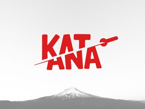 Katana by Alexey Mahno on Dribbble Fencing Logo, Logo Color Schemes, Negative Space Logo, Typo Logo Design, Japan Graphic Design, Space Logo, Negative Space Logos, Japan Logo, Japanese Logo