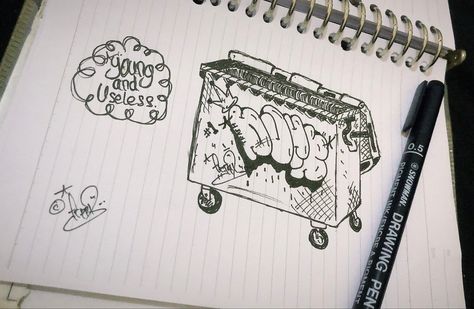 Dumpster Drawing, Snowman Drawing Pen, Lettering Drawing, Graffiti Lettering, Pen Drawing, Pigment Ink, Graffiti, Drawings, Quick Saves