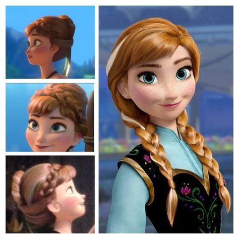 Anna hair Frozen Anna Hair Frozen, Anna Frozen Makeup, Anna Frozen Hair, Lob Hair Styles, Frozen Hair Tutorial, Playful Hairstyles, Bob Curly Hair, Frozen Hairstyles, Frozen Makeup