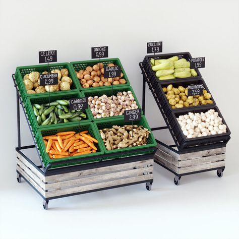 Vegetable Display, Fruit Stall, Fruit And Veg Shop, Farmers Market Display, Vegetable Rack, Vegetable Stand, Grill Gate Design, Vegetable Shop, Grocery Store Design