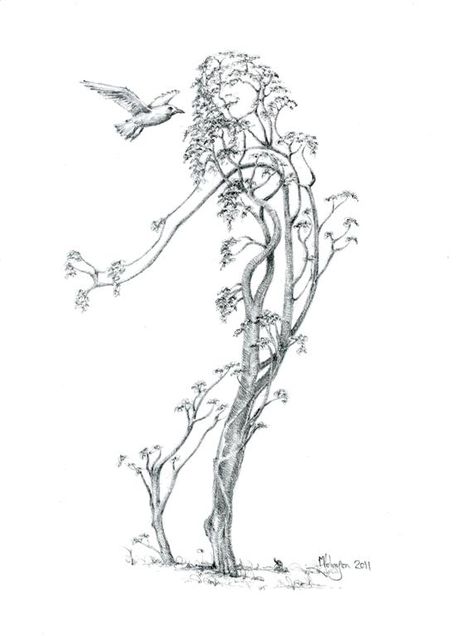 Woman Tree Tattoo, Tree Drawings, Thumb Tattoos, Mother Nature Tattoos, Pumpkin Tattoo, Mark Johnson, Spiritual Tattoos, Tree Drawing, Nature Tattoos