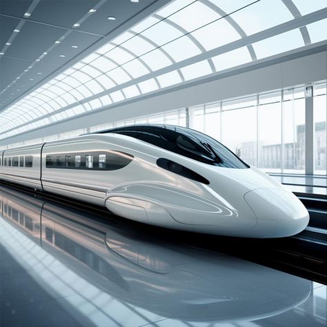 Presenting Vista, a conceptual Japanese bullet train crafted by @pontidesignstudiohk. Vista boasts sleek, pristine, and contemporary exteriors. Its smooth curves and streamlined form not only deliver a visually striking aesthetic but also minimize drag, enhancing efficiency. #ai #aidesign #productdesign #industrialdesign #conceptdesign #designinspiration #transportation #mobility #train #shinkansen Sci Fi Train Concept Art, Shinkansen Aesthetic, Futuristic Monorail, Futuristic Train Station, Japanese Transportation, Futuristic Train, Train Concept, Sleek Architecture, Urban Photography Portrait