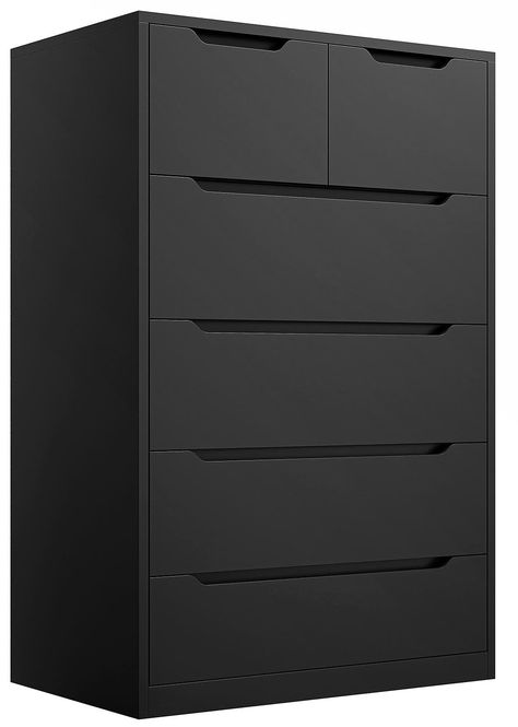 PRICES MAY VARY. 【Perfect Size & Saving Space】: The size of dresser for bedroom is 43.3"H X 27.5"W X15.7"D. The black dresser not only takes up less space, but also provides enough storage space to store clothes, scarves, socks, T-shirts, pants, sunglasses and toys. Keep the room clean at all times. 【Black Dresser & Smooth Metal Rail】: We offer 2 types of drawers for classified storage, 4 large wood drawers for shirts, sweaters, long sleeves, etc., and 2 small wood drawers can be used to store y Black Tall Boy Dresser, Dresser Alternative Storage Bedroom, Clothes Storage No Dresser, Dresser Alternative Storage, Drawer Organization Bedroom, Dressers Cheap, Black Tall Dresser, Black Dresser Bedroom, Dresser Alternative