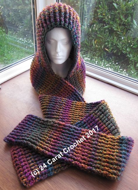 Hooded Scarf, Free Pattern – 24caratcrochet Crochet Scoodie Pattern, Crochet Hooded Scarf Pattern Free, Scoodie Pattern, Scoodie Crochet, Crochet Hooded Scarf Pattern, Hooded Scarf Pattern, Crochet Hooded Scarf, Crochet Hood, Scarf Knit