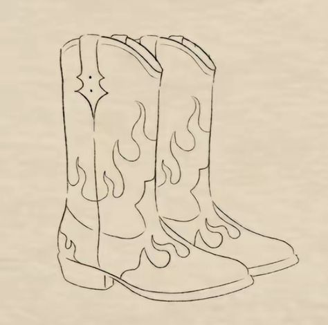 Drawn Cowboy Boots, Cartoon Cowboy Boots Drawing, Boots Ink Drawing, Cowboy Boot Tattoo Design, Inktober 2024 Boots, Horse Shoe Drawing Easy, Cowboy Boot Line Art, Cowboy Cartoon Drawing, Drawing Cowboy Boots