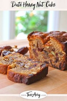 Moist Date Cake Recipe, Date Honey, Date Nut Bread, Honey Cake Recipe, Nut Cake, Nut Bread Recipe, Date Cake, Dairy Free Cake, Loaf Cakes