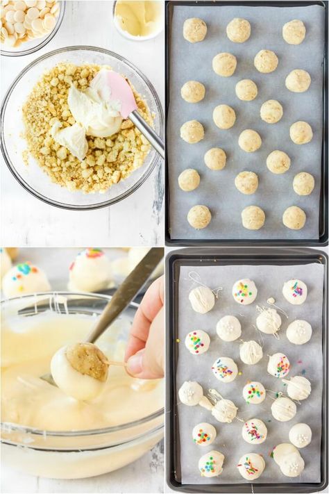 HOW TO MAKE CAKE BALLS Easy Cake Balls Recipe, Cake Pop Icing, Christmas Cake Balls, Cake Balls Recipe, Duncan Hines Cake, Cake Pop Recipe Easy, Easy Christmas Candy Recipes, Cake Ball Recipes, Cake Dip