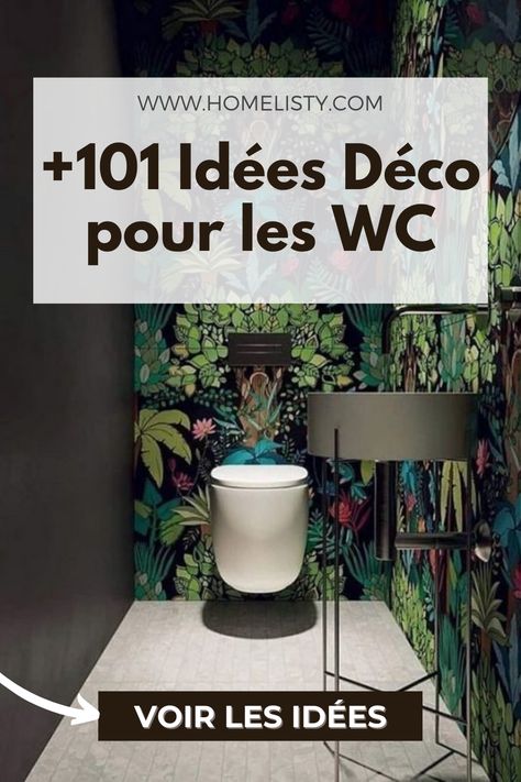 Les idées les plus originales, excentriques et inspirantes pour transformer la décoration de vos toilettes et WC. Wc Decoration, Tropical Wallpaper, Trendy Bathroom, Bathroom Wallpaper, Bathroom Art, Trendy Home, Room Wallpaper, Interior Trend, 인테리어 디자인