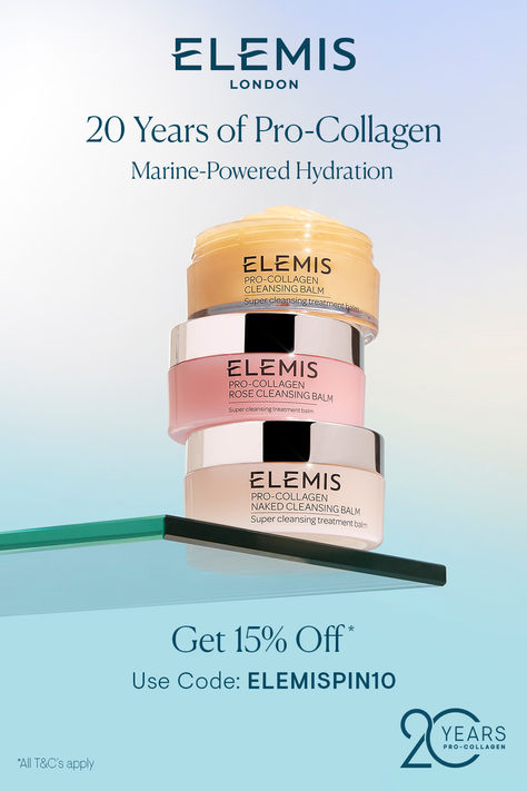 We’re celebrating 20 years of Pro-Collagen innovation with 15% off 🎉. Discover silky, scientifically advanced skincare, powered by clinically proven marine ingredients. World-wide bestsellers, these innovative icons combine silky textures and beautifully blended aromatics with visible plumping, firming, wrinkle-reducing results. Shop 15% off for a limited time only at elemis.com – use code: ELEMISPIN10 and shop now at ELEMIS.com. New Year Skincare, Luxury Skincare Products, Skincare Inspiration, Elemis Pro Collagen, Body Creams, Photographs Ideas, Skin Repair, Cleansing Balm, Perfect Skin