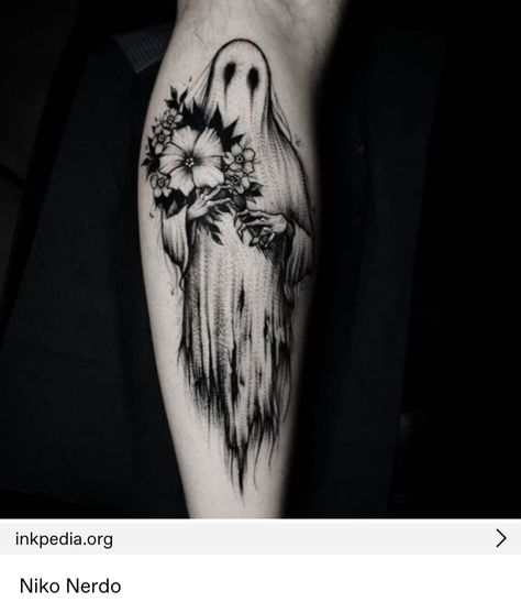 Goth Tattoo, Ghost Tattoo, Scary Tattoos, Creepy Tattoos, Spooky Tattoos, Disney Tattoo, Geniale Tattoos, Horror Tattoo, Diy Tattoo