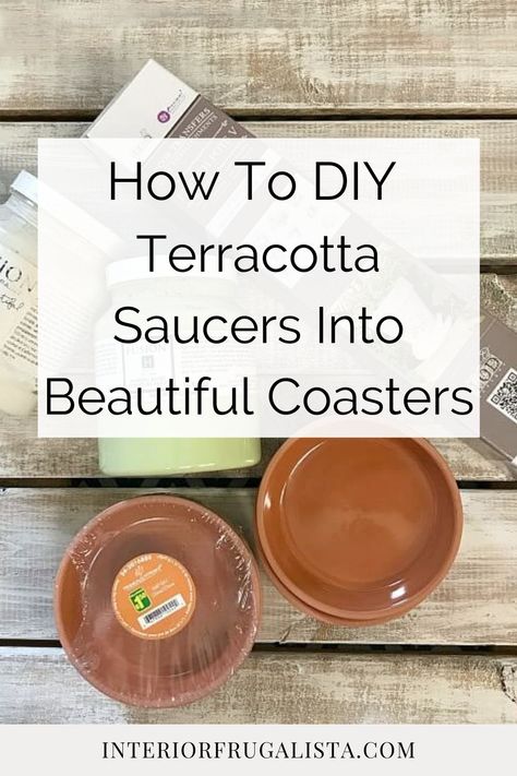 Terracotta Coasters Diy, Terracotta Trinket Dish, Terracotta Saucer Crafts, Handmade Coasters Ideas, Plant Saucer Ideas, Diy Coasters Clay, Terracotta Coasters, Tile Coasters Diy, Decoupaged Coasters