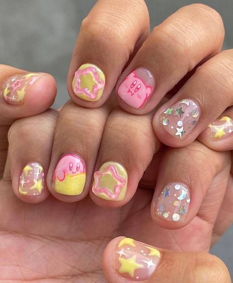 Happy 30th Anniversary, Kawaii Nail Art, Asian Nails, Anime Nails, Simple Gel Nails, Nail Design Inspiration, Happy 30th, Really Cute Nails, Short Acrylic