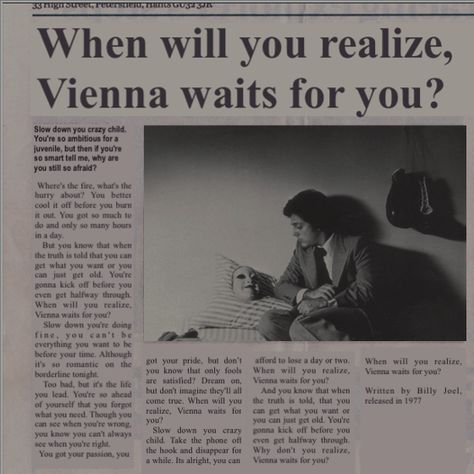 Vienna Billy Joel, Vienna Waits For You, Septième Art, Dorm Posters, Sylvia Plath, Billy Joel, Hozier, Lorde, Room Posters