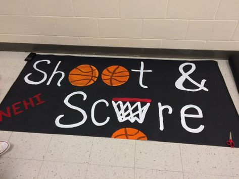 Basketball sports banner #basketball #basketball #signs Cheerleading Signs, High School Posters, School Spirit Posters, Basketball Banners, Rally Idea, Basketball Senior Night, Senior Night Posters, Locker Signs, Posters Diy