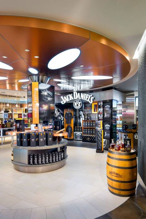 Liquor Store Design, Liquor Store Displays Retail, Liquor Store Usa, Ghost Chili, Wine Store Design, Wine Shop Interior, Duty Free Store, Duty Free Shop, Jack Daniels Distillery Tour