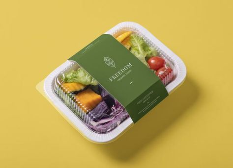 Salad Packaging Ideas, Healthy Branding Design, Lunch Box Packaging Design, Salad Packaging Design, Fresh Fruit Packaging, Food Box Packaging Design, Healthy Food Logo Design, Healthy Food Packaging Design, Food Sticker Design