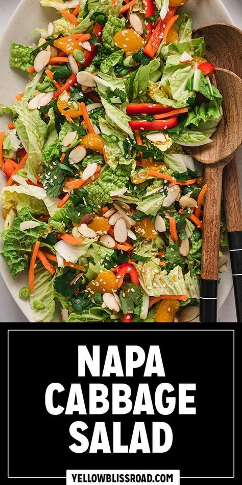 Napa Cabbage Salad Napa Cabbage Salad Dressing, Napa Cabbage Salad Recipes, Napa Cabbage Recipes Salad, Cabbage Salad Asian, Napa Salad, Chinese Cabbage Salad, Napa Cabbage Recipes, Napa Cabbage Salad, Crispy Chicken Salads