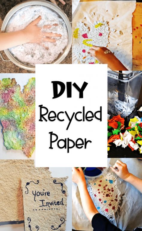 Easy DIY Recycled Crafts for Kids Making Recycled Paper -