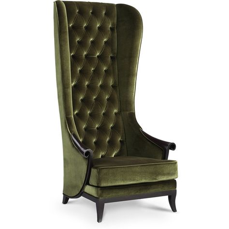 Duchess Luxury High Back Chair ❤ liked on Polyvore featuring home, furniture, chairs, accent chairs, decor, green, filler, high back accent chairs, high back chair and high back furniture High Back Accent Chairs, Chair Design Wooden, Comfy Living Room, Modern Toilet, Luxury Chairs, Unique Chair, Upholstered Chair, High Back Chairs, Velvet Chair