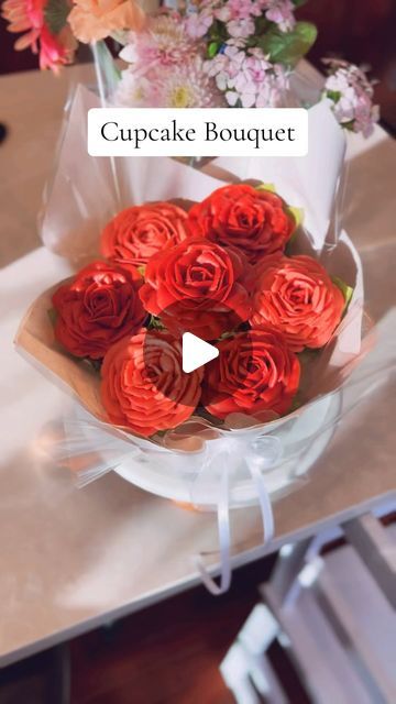 Ava Nia Uppal on Instagram: "Cupcake Bouquet Tutorial!" How To Make A Cupcake Bouquet Tutorials, Valentine Cupcake Bouquet, Cupcakes Bouquet Ideas, Cupcake Bouquet Diy, Cupcake Bouquet Tutorial, Cupcakes Bouquet, Cooking Instagram, Bouquet Cake, Cupcake Bouquets