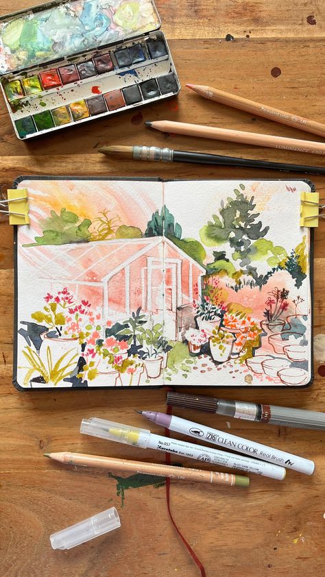 Ohn Mar Win (@ohn_mar_win) • Photos et vidéos Instagram Watercolor And Pencil Art, Festival With Friends, Sketchbook Landscape, Win Illustration, Ohn Mar Win, King Charles Coronation, Charles Coronation, Moleskine Sketchbook, Sketchbook Inspo