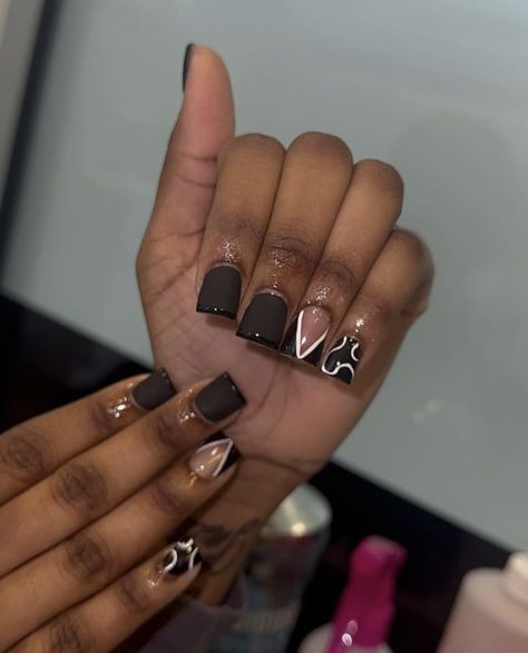 Thanksgiving Nails Black Women, Black Toe Nails, Gel Toe Nails, Acrylic Toe Nails, Work Nails, Short Square Acrylic Nails, Dope Nail Designs, Classy Acrylic Nails, Exotic Nails