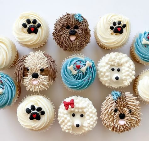 Puppy Birthday Cakes, Dog Bday, Puppy Cupcakes, Pet Treats Recipes, Dog Cupcakes, Dog Bread, Puppy Birthday Parties, Puppy Cake, Sugar Frosting