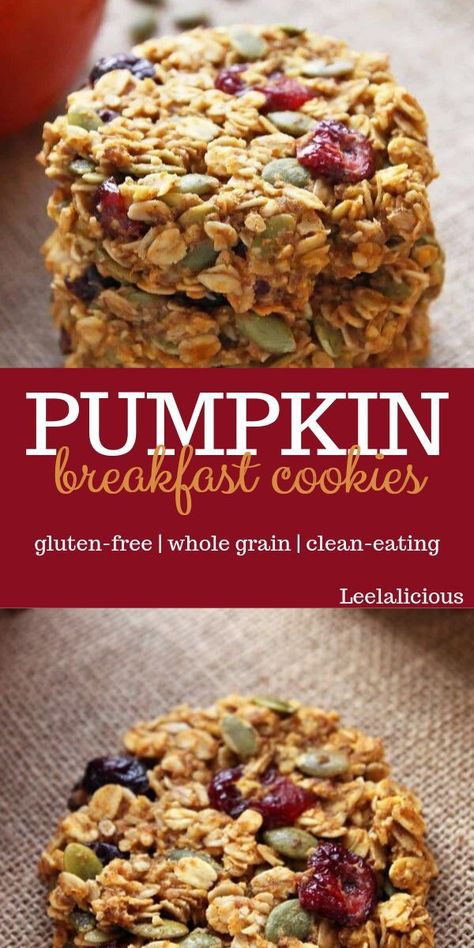 Gluten Free Clean Eating, Ella Vegan, Breakfast Cookies Gluten Free, Pumpkin Breakfast Cookies, Cookies Video, Pumpkin Breakfast, Breakfast Cookies Healthy, Popcorn Balls, Food Cookies