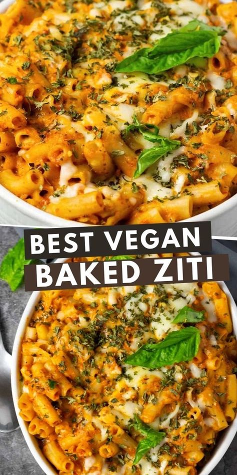 Enjoy my Vegan Baked Ziti recipe, it is easy to prepare, perfect weeknight dinner. Oven-baked pasta with marinara, plant-based ground meat, and vegan cheese is baked until bubbly. The perfect comfort dish that's flavorful and hearty Vegan Ziti, Vegan Baked Ziti Recipe, Vegan Baked Ziti, Easy Weeknight Pasta, Vegan Casseroles, Nora Cooks, Weeknight Pasta, Vegan Ground Beef, Ziti Recipe