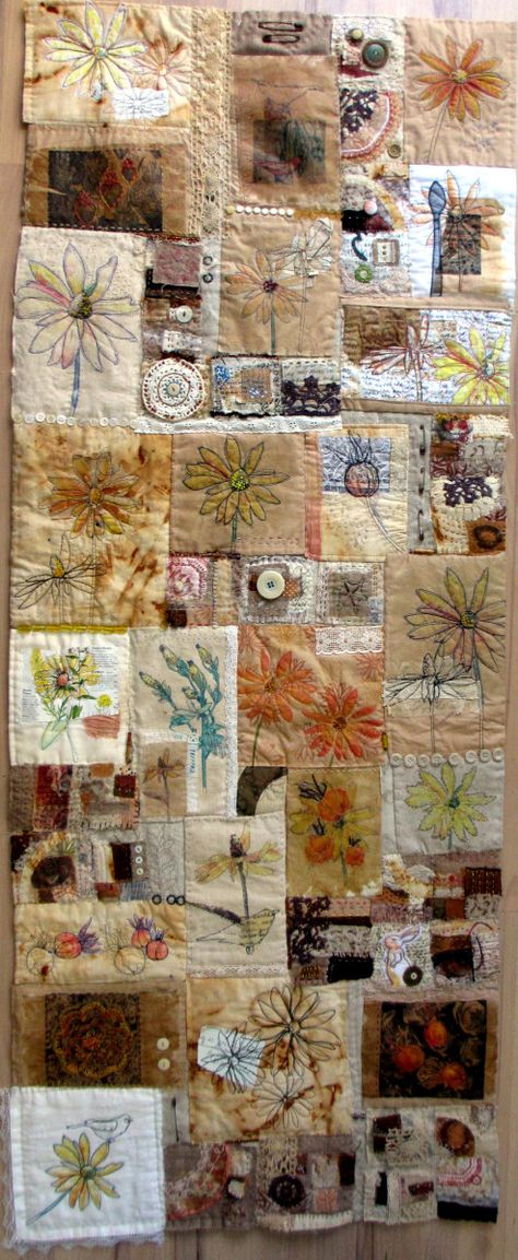 Crazy Quilting, Quilt Modernen, Crazy Patchwork, Lukisan Cat Air, Patchwork Quilting, Piece Of Art, Nature Journal, Art Textile, Embroidery Inspiration