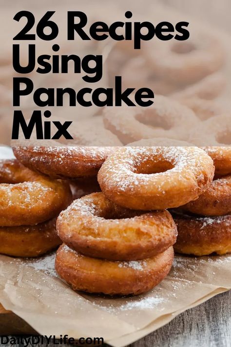 Recipes using pancake mix - Prepare to be amazed with the amazing recipes you can create using pancake mix. Goodbye morning pancakes and hello savory! Krusteaz Pancake Mix Recipes, Krusteaz Recipes, Pumpkin Pancake Mix, Pancake Batter Recipe, Pancake Mix Uses, Easy Pancake Mix, Pancake Mix Muffins, Krusteaz Pancake Mix, Gluten Free Pancake Mix