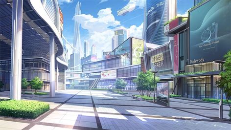 Backgrounds Outside, Gacha Backgrounds Outside, Gacha Backgrounds, Episode Interactive Backgrounds, Anime Places, Episode Backgrounds, Anime City, Scenery Background, City Background