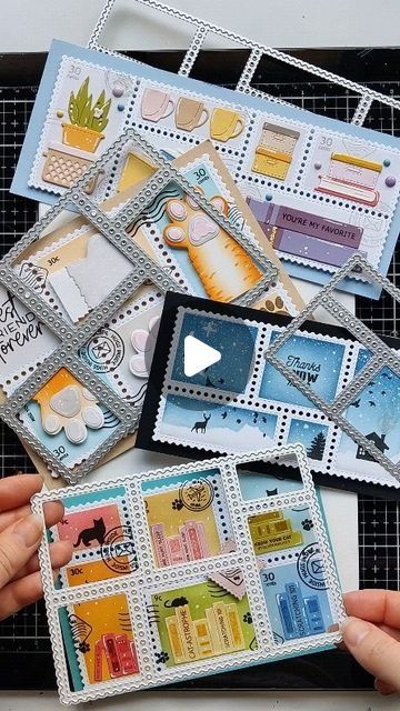 Postage Stamps Diy, Postage Stamps Crafts, Postage Stamps Collage, January 3, Let The Fun Begin, Christmas Illustration, Stamp Crafts, Flower Crafts, Stamped Cards