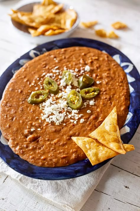 Frijoles Puercos Recipe, Easy Bean Dip, Traditional Mexican Food, Food Types, Mexican Dish, Mexican Food Recipes Easy, Specialty Foods, Vegetable Sides, Refried Beans