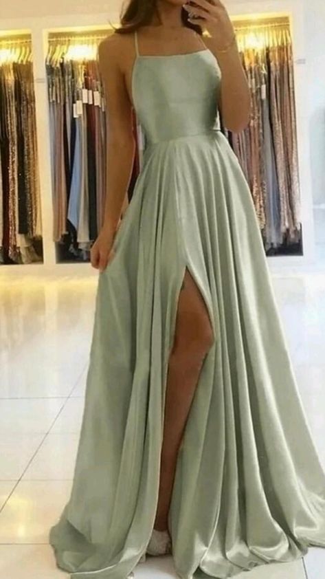 Sage Green Prom Dress, 파티 드레스, Spaghetti Strap Prom Dress, Cute Prom Dresses, Pretty Prom Dresses, Grad Dresses, Green Prom Dress, Evening Party Dress, Long Prom Dress