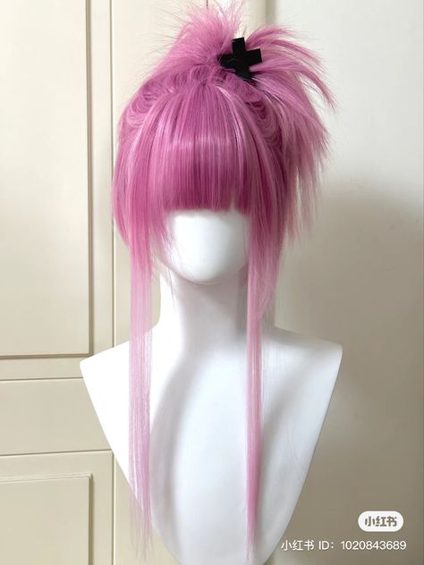 Pink Y2k Fashion, Short Straight Wig, Gyaru Hair, Straight Wig With Bangs, Straight Bob Wig, Pink Y2k, Layered Cut, Cosplay Hair, Kawaii Hairstyles