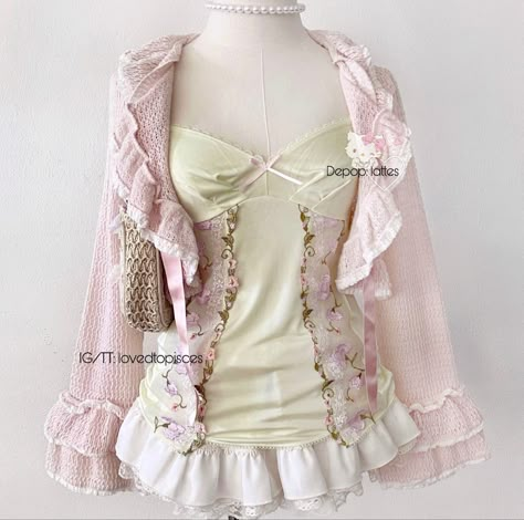 Shojo Girl Outfit Aesthetic, Shoujo Girl Fashion, Shojo Fashion, Shojo Girl Outfit, Shoujo Girl Outfit, Hyperfeminine Outfit, Shoujo Fashion, Shojo Girl, Cute Kawaii Clothes