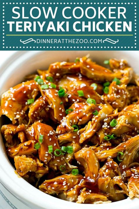 Teriyaki Chicken Slow Cooker, Slow Cooker Kip, Crock Pot Teriyaki Chicken, Crockpot Teriyaki, Chicken Slowcooker, Ayam Teriyaki, Chicken Asian, Honey Teriyaki Chicken, Teriyaki Chicken Recipe