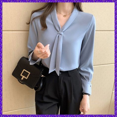 Formal Tops For Women Classy Blouses, Women Blouses Fashion Classy, Formal Shirts Women, Formal Tops For Women, Chiffon Shirt Blouse, Formal Tops, Women Blouses Fashion, Fashion Top Outfits, Stylish Work Outfits