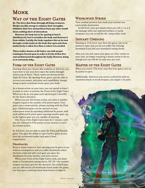 Dnd 5e Homebrew Monk Subclasses, Dnd Patrons, Dnd 5e Monk, Elemental Spells, Dnd Sheet, Homebrew Classes, Monk Dnd, Dungeons And Dragons Rules, Dnd Homebrew