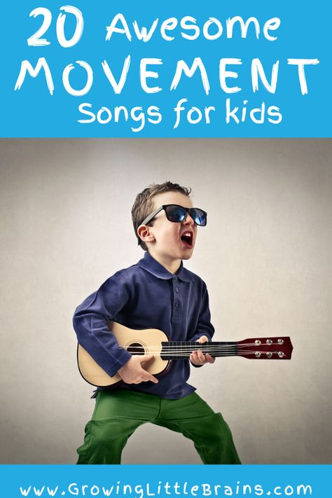 20 Awesome movement songs for kids — Growing Little Brains Movement Songs For Preschool, Teletherapy Activities, Kids Songs With Actions, Movement Songs, Learn Through Play, Sensory Motor, Fine Motor Activities For Kids, Songs For Kids, Toddler Classroom