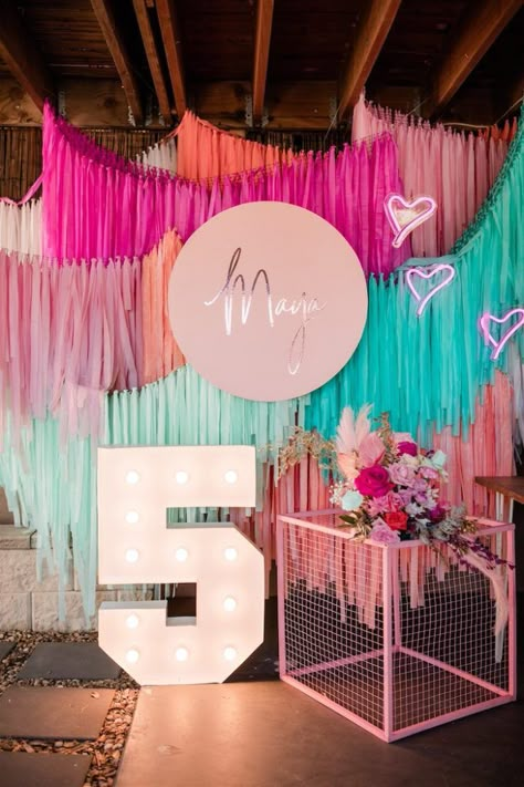 Kara's Party Ideas "I'm Sassy and I know It" Girly Glam 5th Birthday Party | Kara's Party Ideas Decor Photobooth, Photowall Ideas, Birthday Room, 5th Birthday Party, Diy Birthday Decorations, Karas Party Ideas, Lego Friends, Diy Party Decorations, I Know It