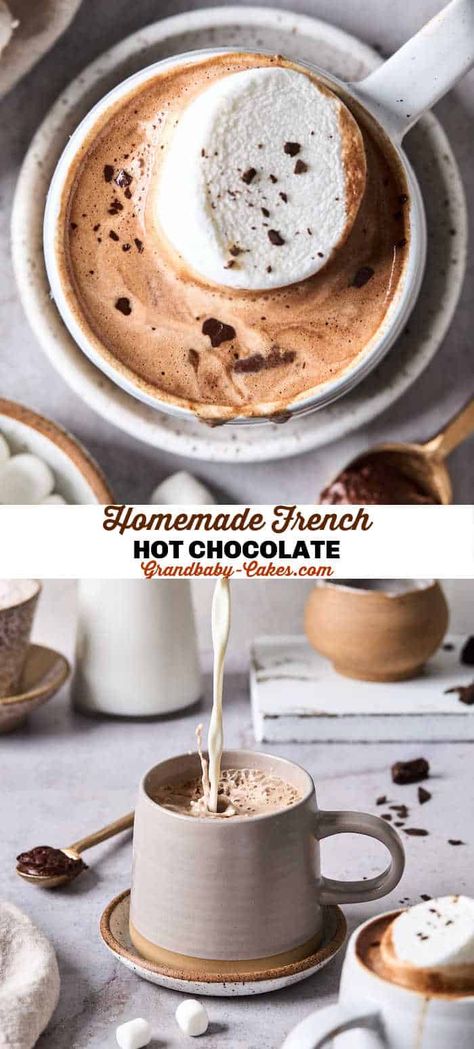 French Hot Chocolate Restaurant Hot Chocolate, Decadent Hot Chocolate Recipe, Belgium Hot Chocolate, French Hot Cocoa, The Best Hot Chocolate Recipe, French Press Hot Chocolate, Fancy Hot Chocolate, Best Hot Chocolate Recipe, French Drinks