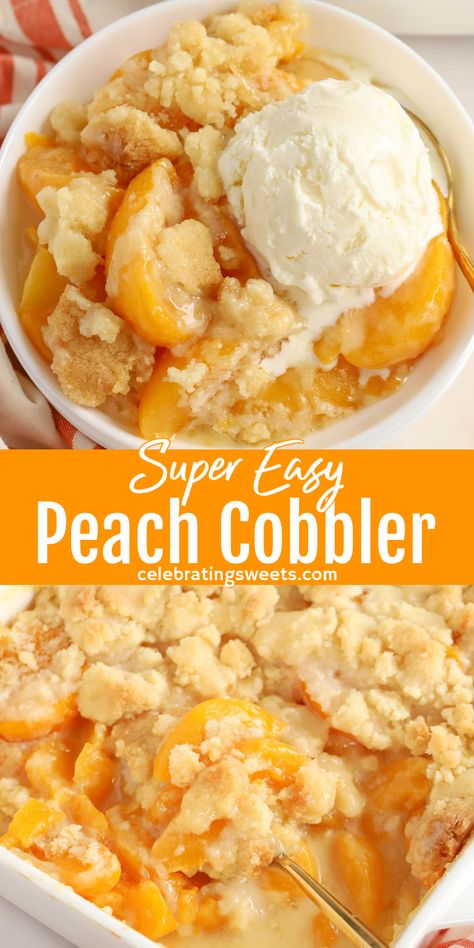 Cobbler With Canned Peaches, Peach Cobbler With Canned Peaches, Can Peaches Recipes, Can Peach Cobbler, Fresh Peach Recipes, Easy Peach Cobbler, Easy Peach Cobbler Recipe, Cobbler Easy, Dessert Summer