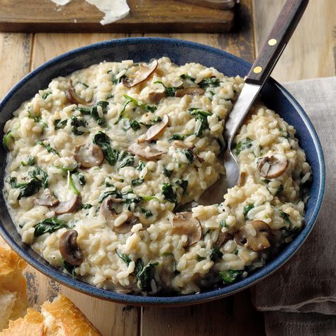 Chicken Mushroom Spinach, Spinach Risotto, Winning Recipes, Spinach Rice, Mushroom Risotto Recipes, Chicken Risotto, Mushroom Spinach, Budget Cooking, Chicken Mushroom