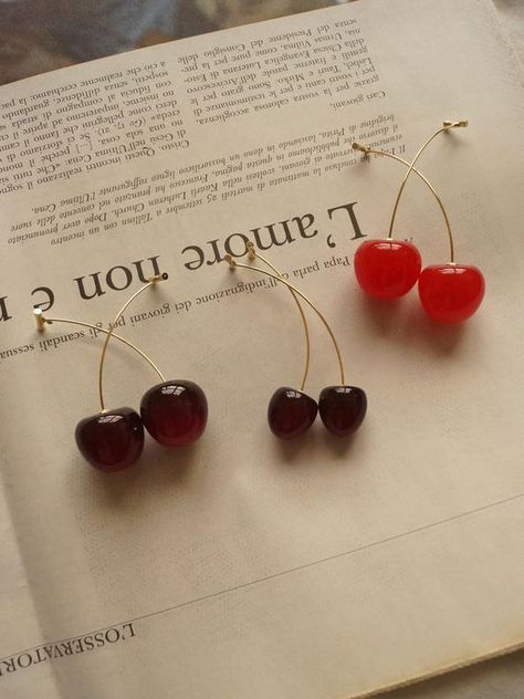 Cherié Cherry Earrings / Cherries / Fruit Novelty Statement | Etsy Cherry Earrings, Cherry Bomb, Black Mamba, Jewelry Inspo, New Year Gifts, Cute Earrings, Cute Jewelry, Newspaper, Women's Earrings